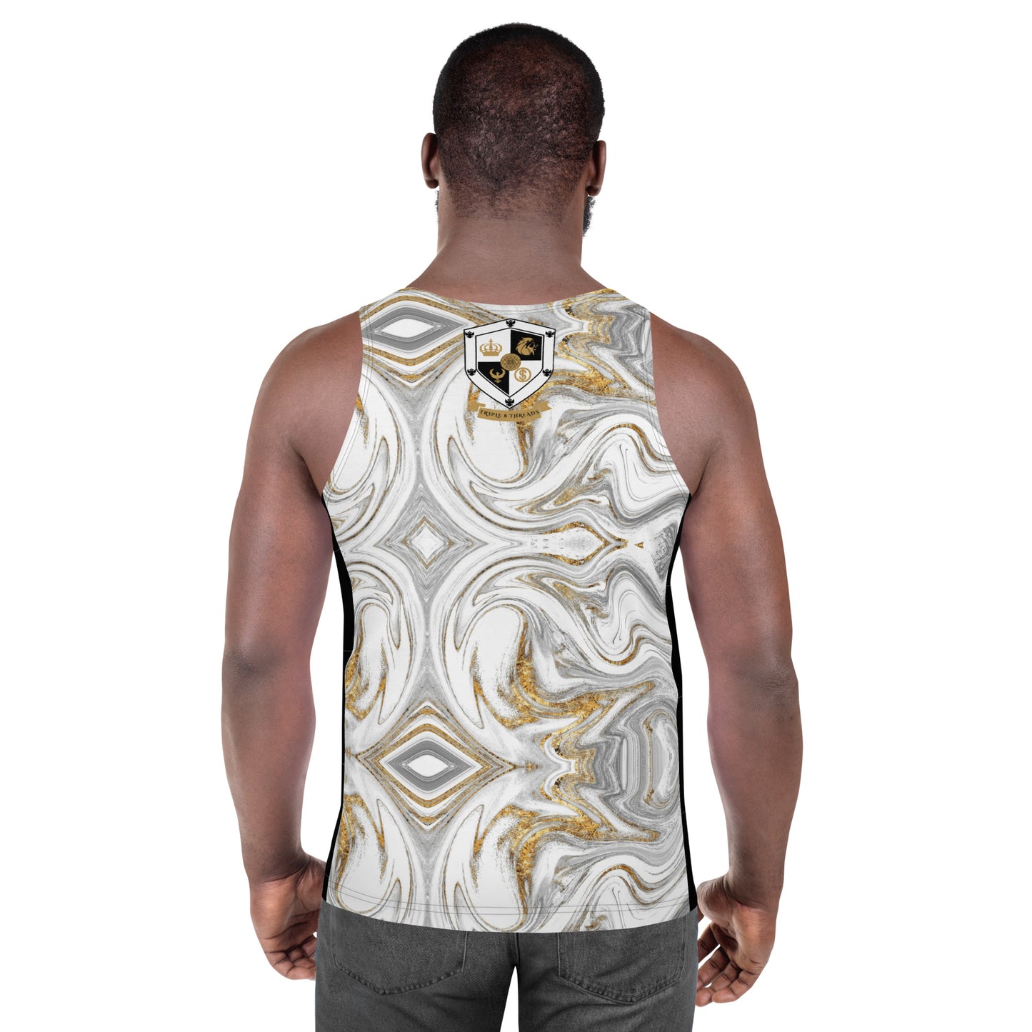 T8T White Marble Unisex Tank Top