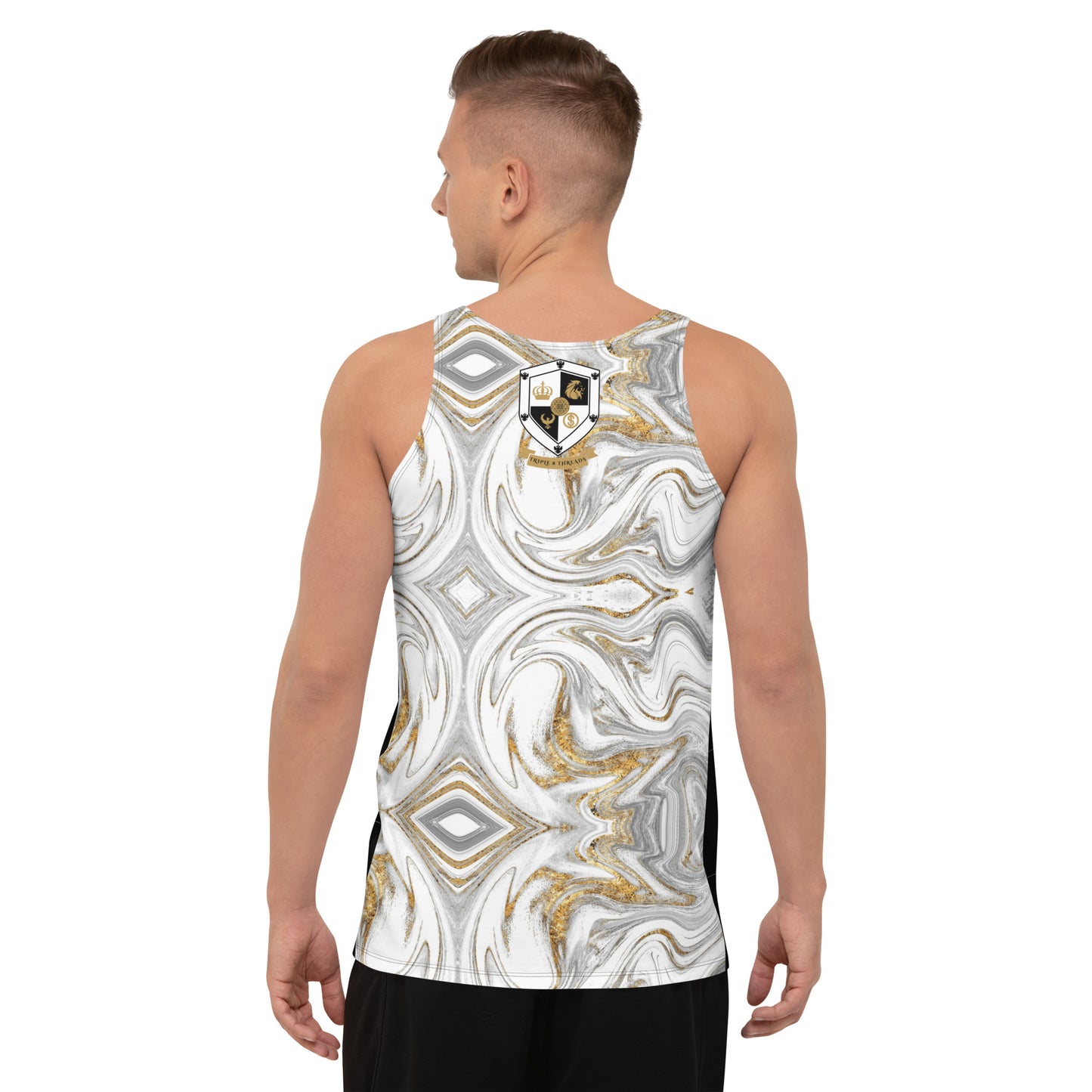 T8T White Marble Unisex Tank Top