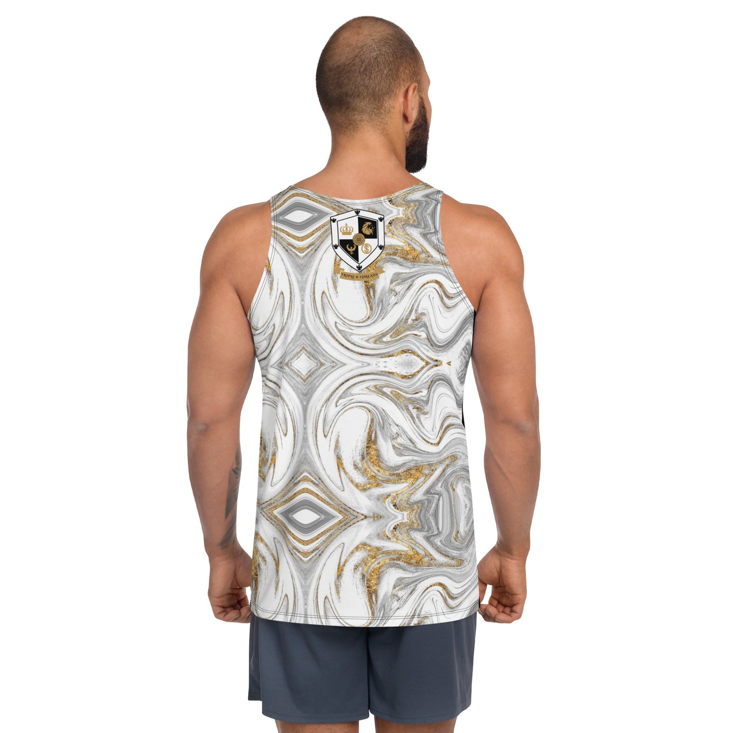 T8T White Marble Unisex Tank Top