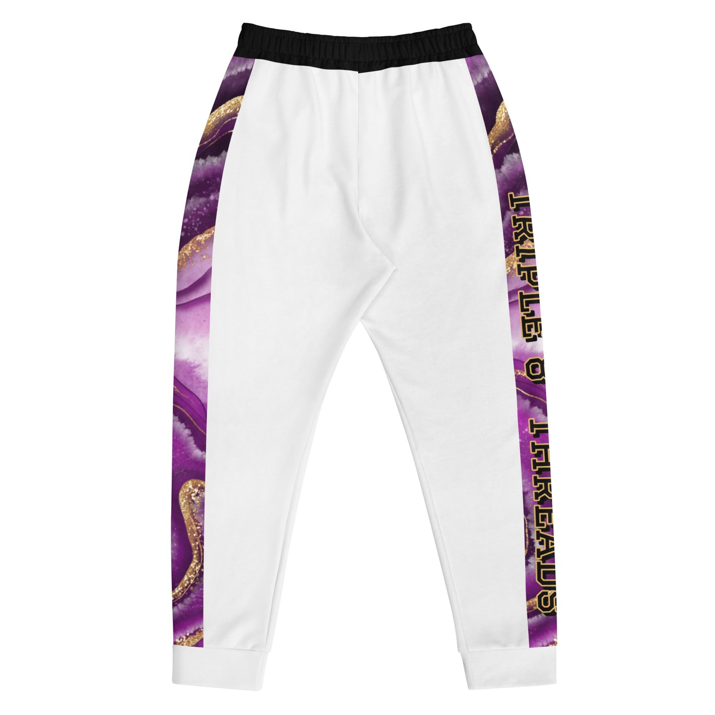 8xquiZit Collection T8T  Royal Purple N Gold Men's Joggers - White