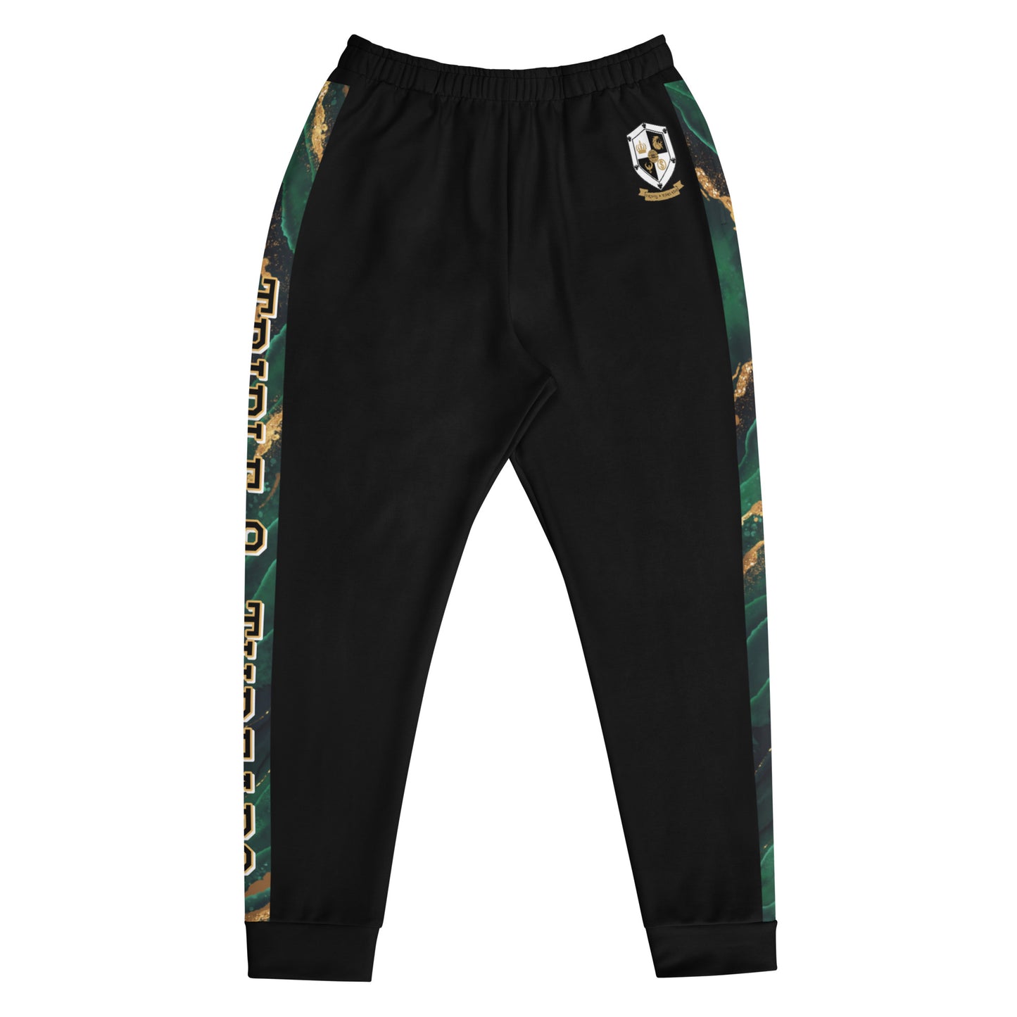 8xquiZit Collection T8T  Emerald Green N Gold Men's Joggers - Black