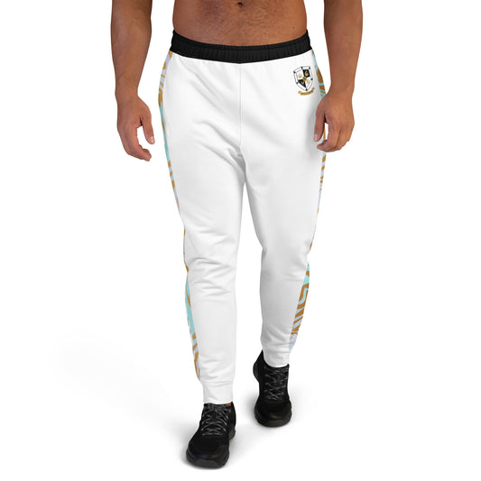 8xquiZit Collection T8T Pynk N Turq Jungle Luv  Men's Joggers - White