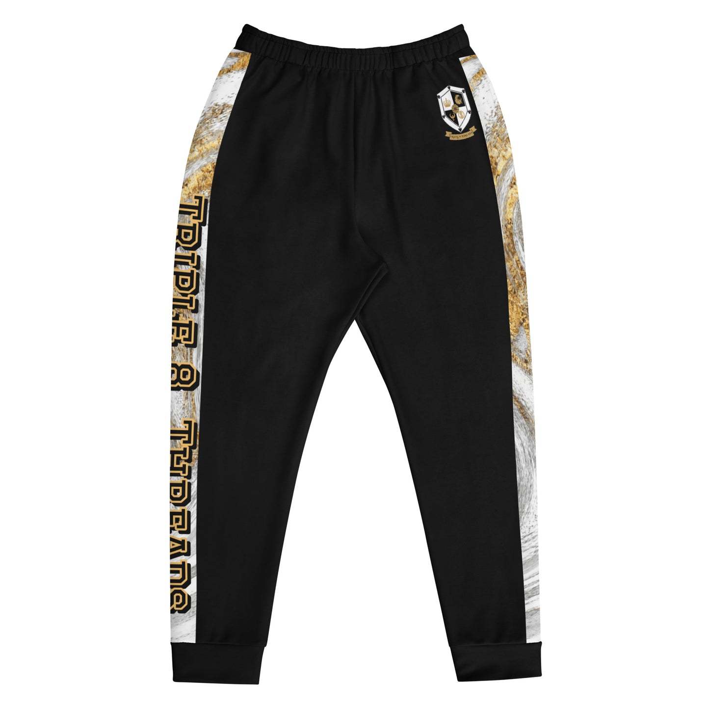 8xquiZit Collection T8T White Marble Men's Joggers - Black
