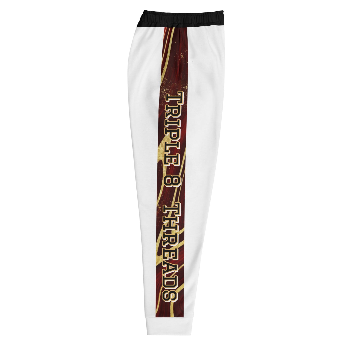 8xquiZit Collection T8T  Ruby Red N Gold Men's Joggers - White