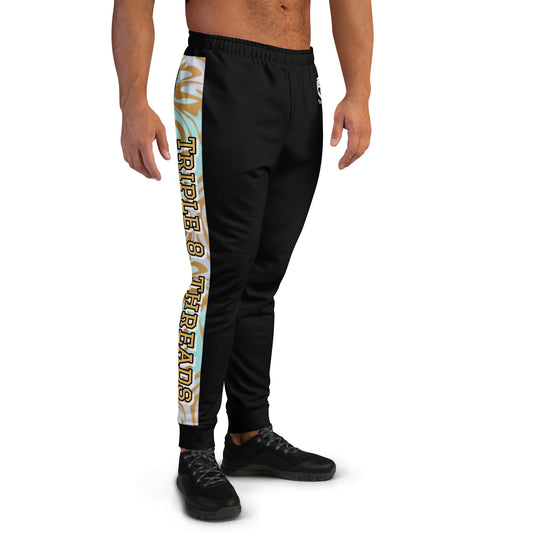 8xquiZit Collection T8T Pynk N Turq Jungle Luv  Men's Joggers -Black