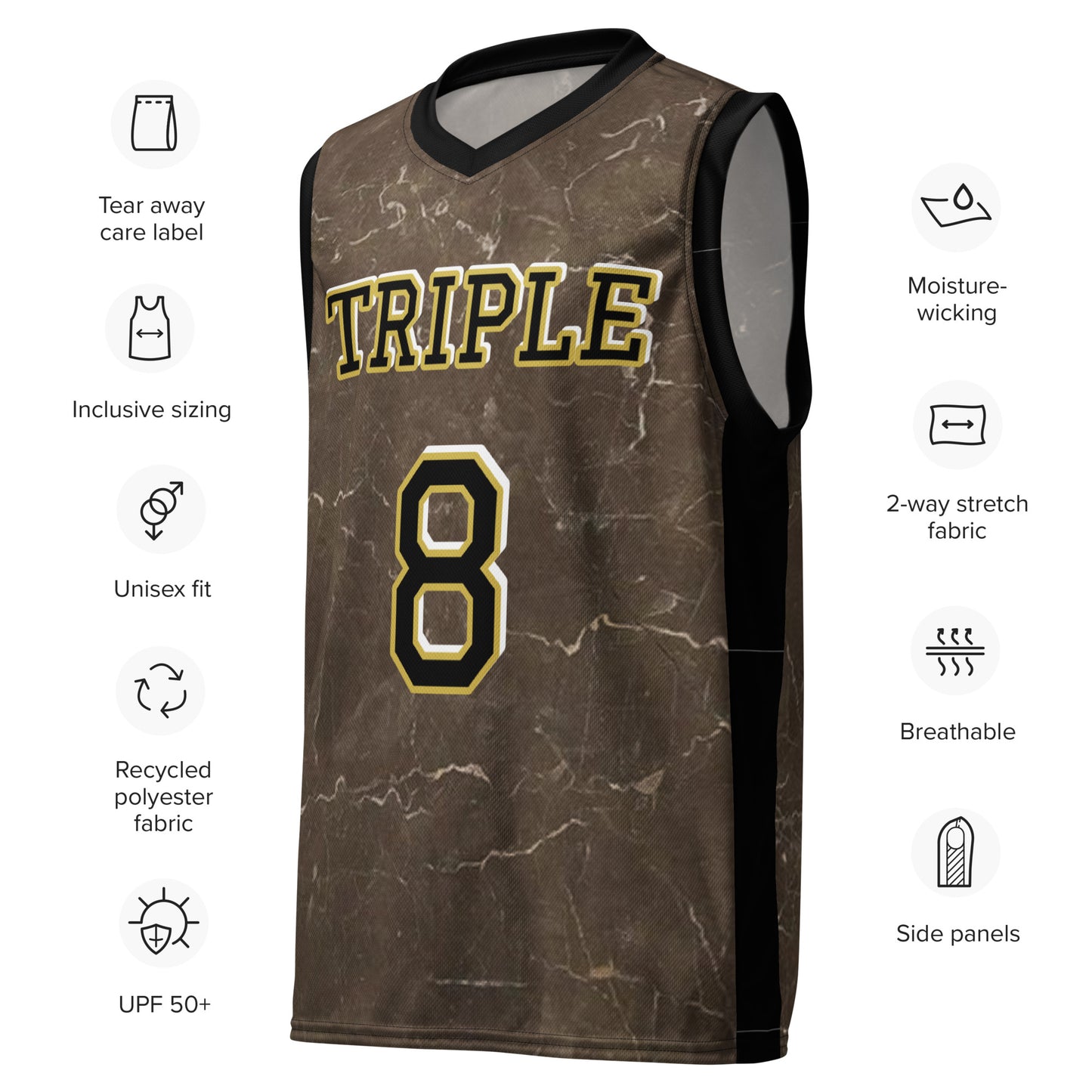 8xquiZit Collection - Marble Coco-cured Unisex Basketball Jersey