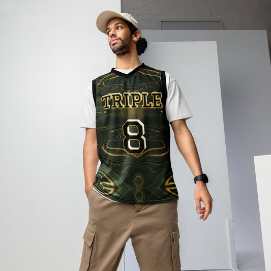 8xquiZit Collection - Green Luxury Marble Unisex Basketball Jersey