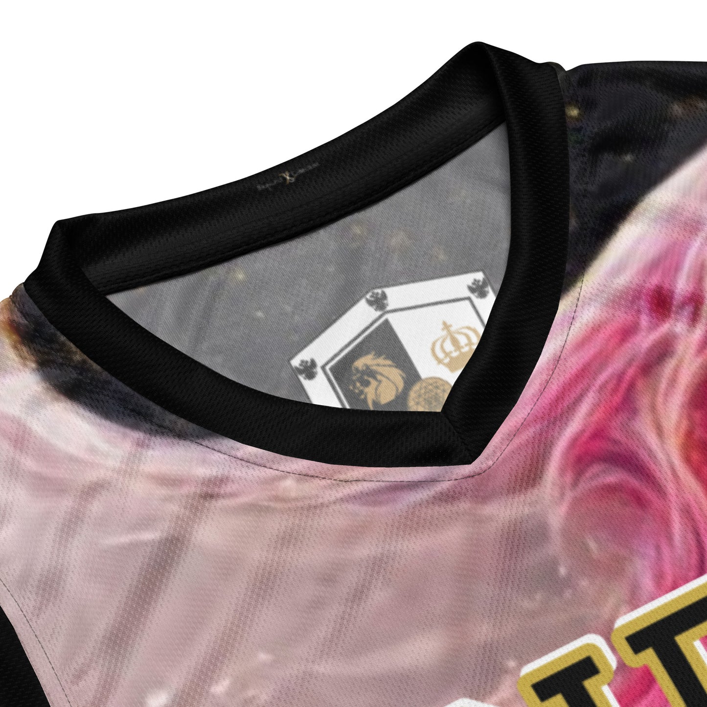 8xquiZit Collection T8T Pynk, Black, N Gold Marble  Unisex Basketball Jersey