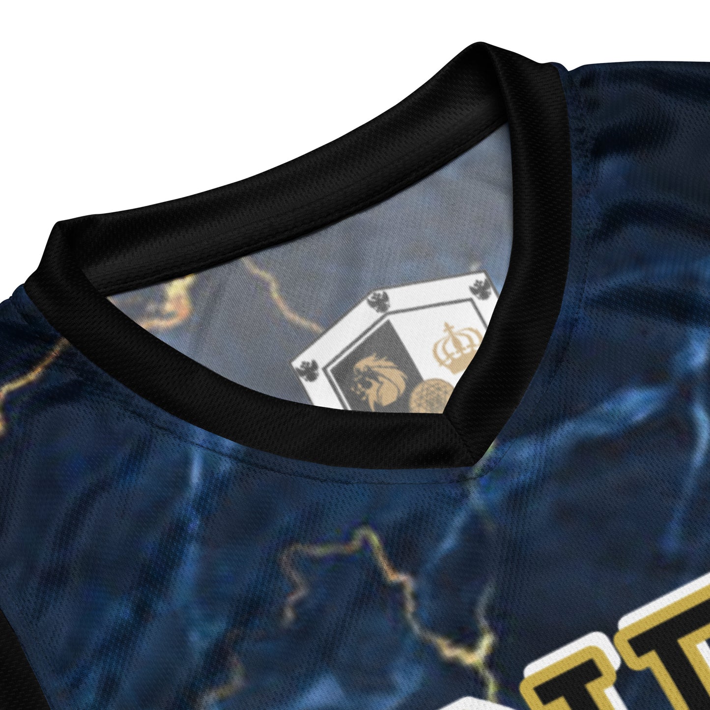 8xquiZit Collection -  Tri-color Blue, Gold, & White Marble Unisex Basketball Jersey