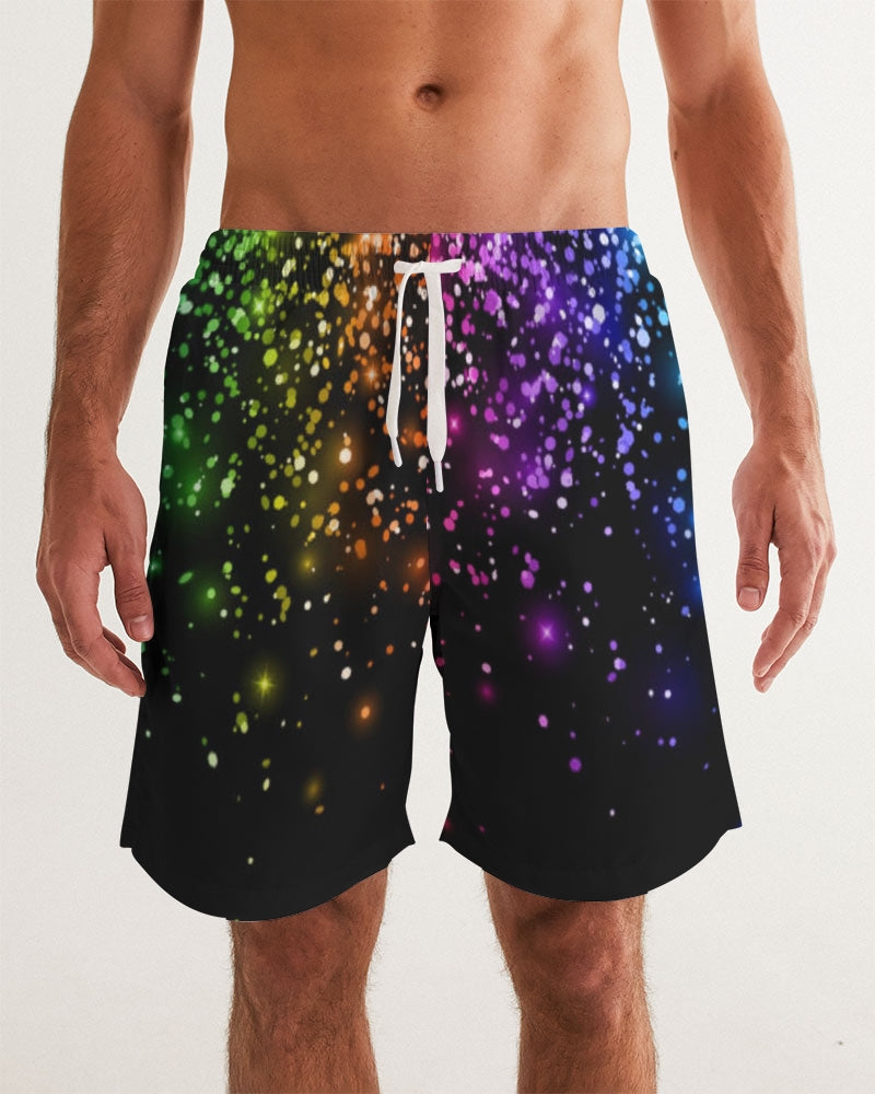 Black Rainbow Coruscate Men's Swim Trunk