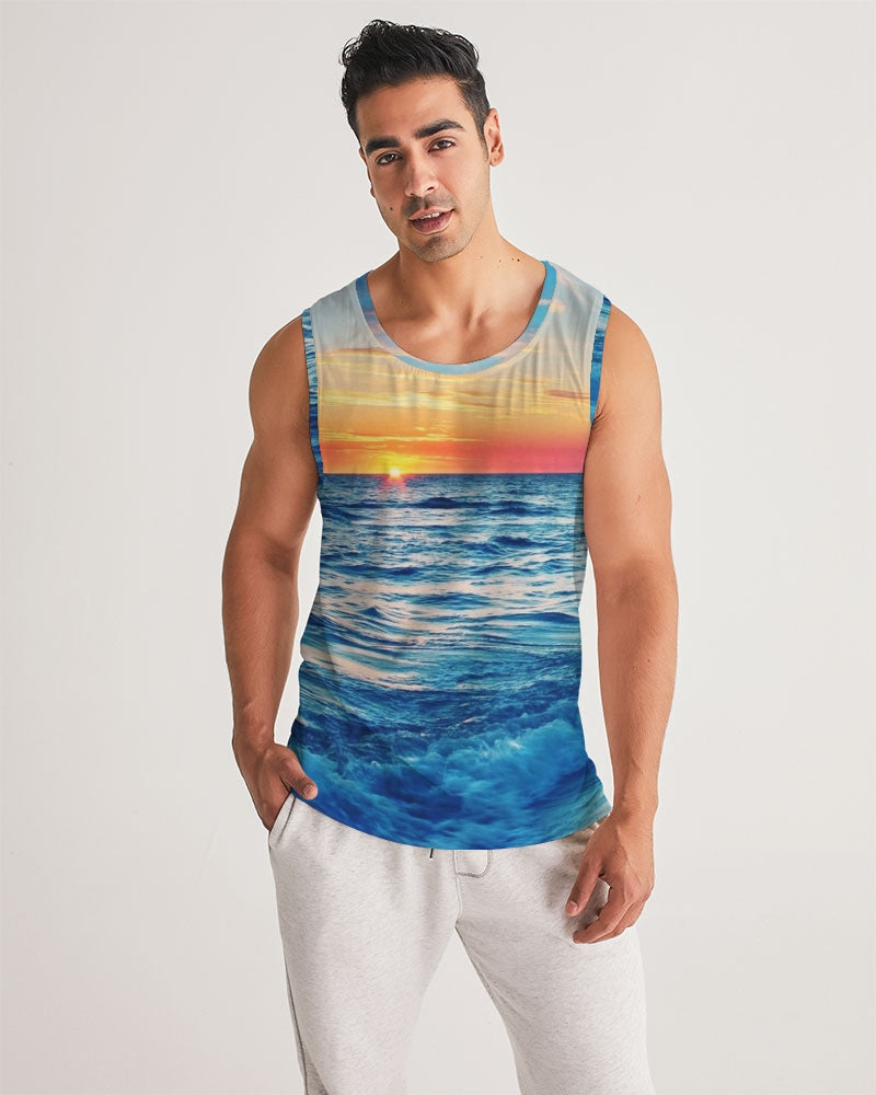 Beach Sunset - Blue Men's Sports Tank