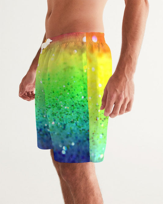 Rainbow Faded Coruscate Men's Swim Trunk