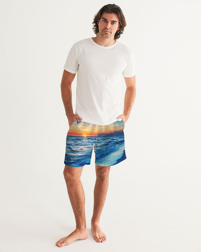 Beach Sunset - Blue Men's Swim Trunk