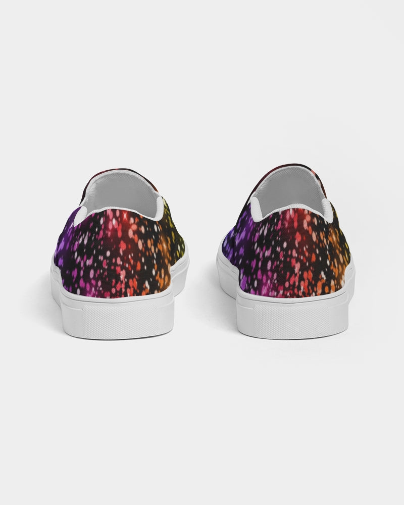 Black Rainbow Shimmer Men's Slip-On Canvas Shoe