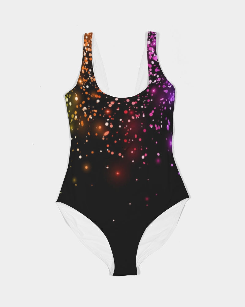 Black Rainbow Coruscate Women's One-Piece Swimsuit