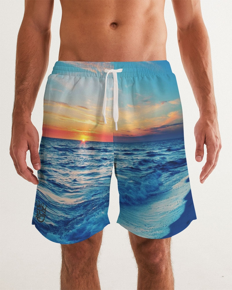 Beach Sunset - Blue Men's Swim Trunk