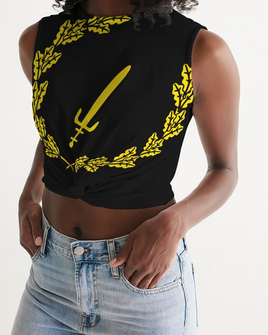 Black_American_Heritage_flag 2 Women's Twist-Front Tank