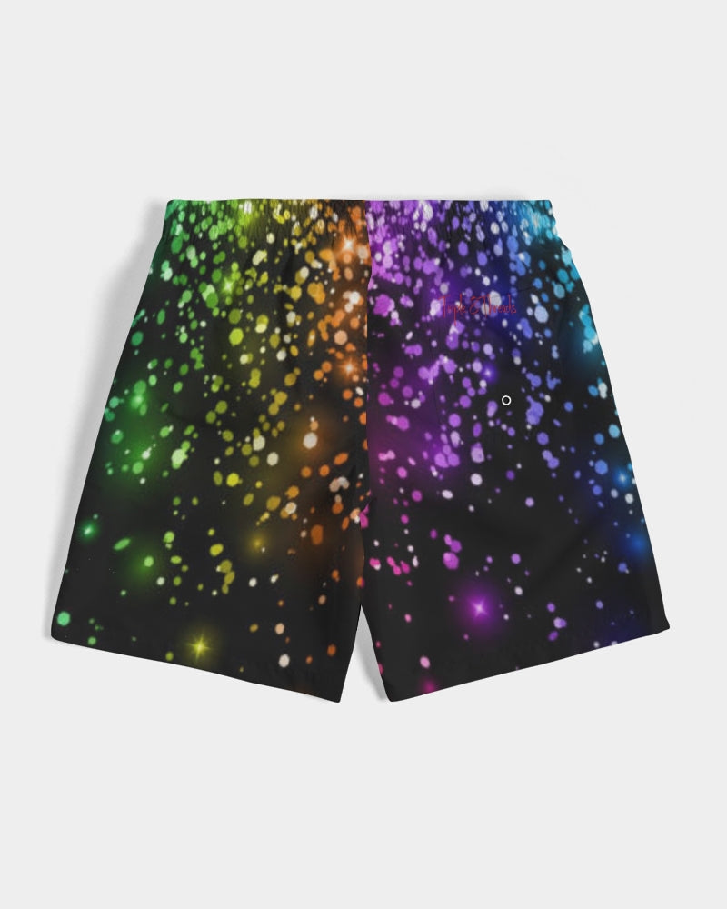 Black Rainbow Coruscate Men's Swim Trunk