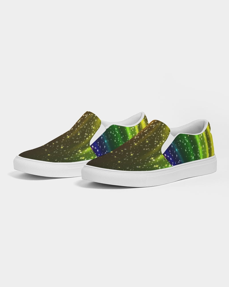 Rainbow Streak Coruscate Men's Slip-On Canvas Shoe