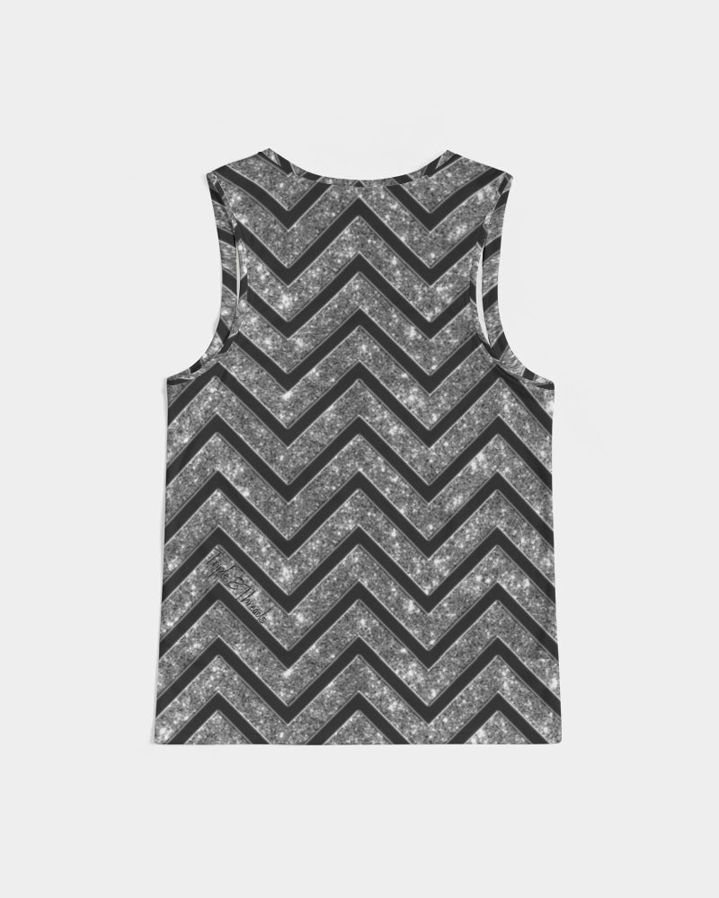 Silver n Black Coruscate Men's Sports Tank