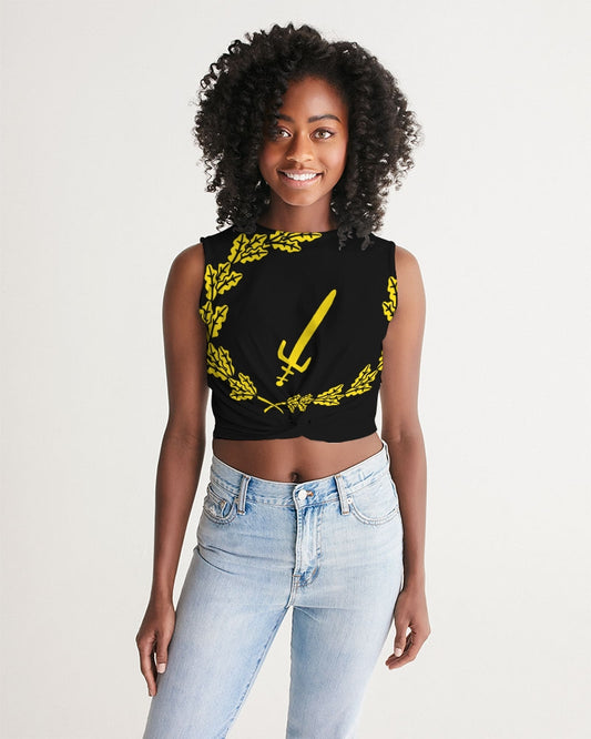 Black_American_Heritage_flag 2 Women's Twist-Front Tank