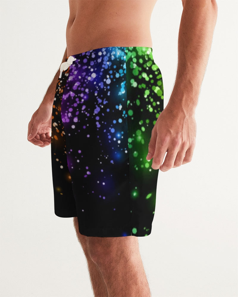 Black Rainbow Coruscate Men's Swim Trunk