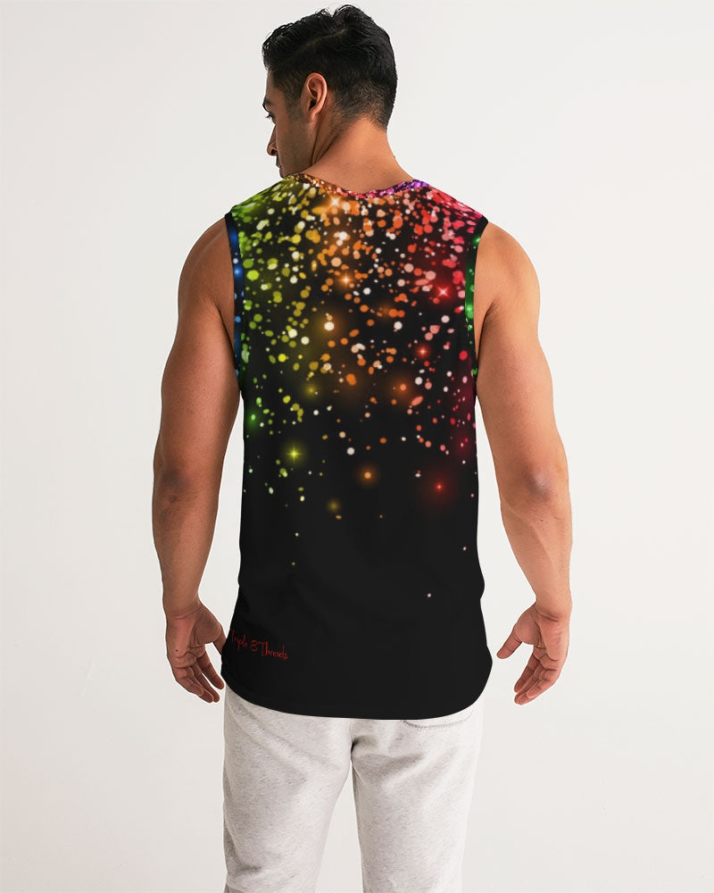 Black Rainbow Coruscate Men's Sports Tank