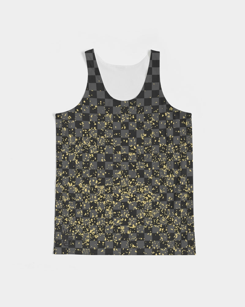 Check Blk n Gry - Gold Men's Tank