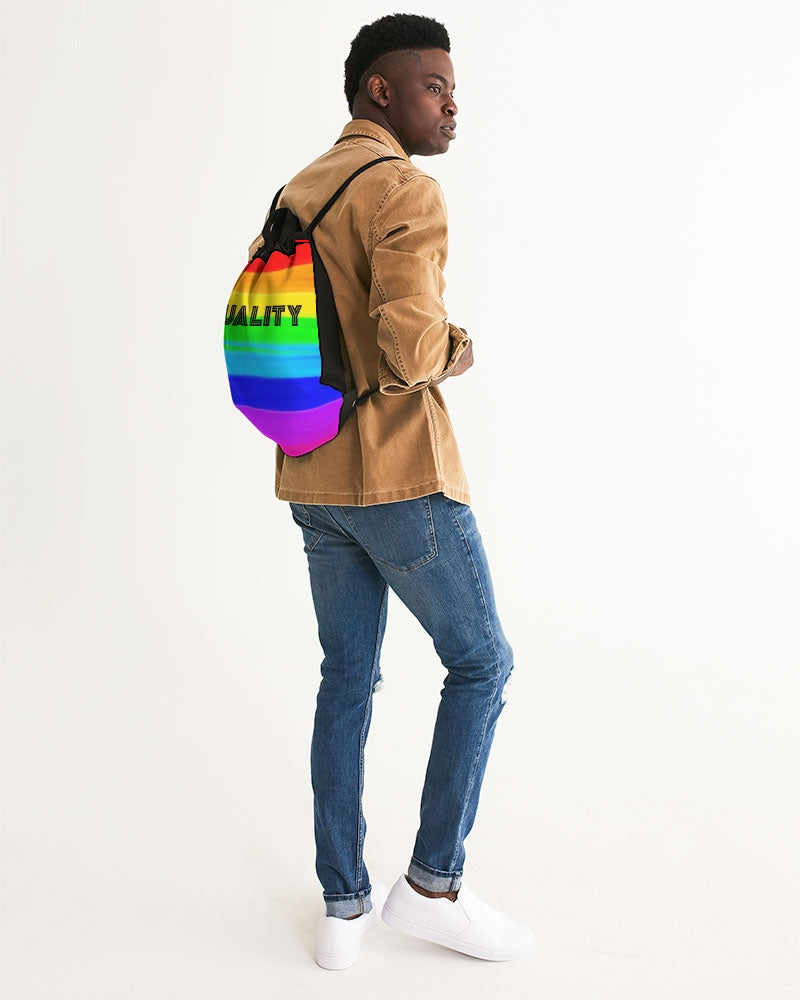 Pride 2022 EQUALITY Painted Rainbow Canvas Drawstring Bag