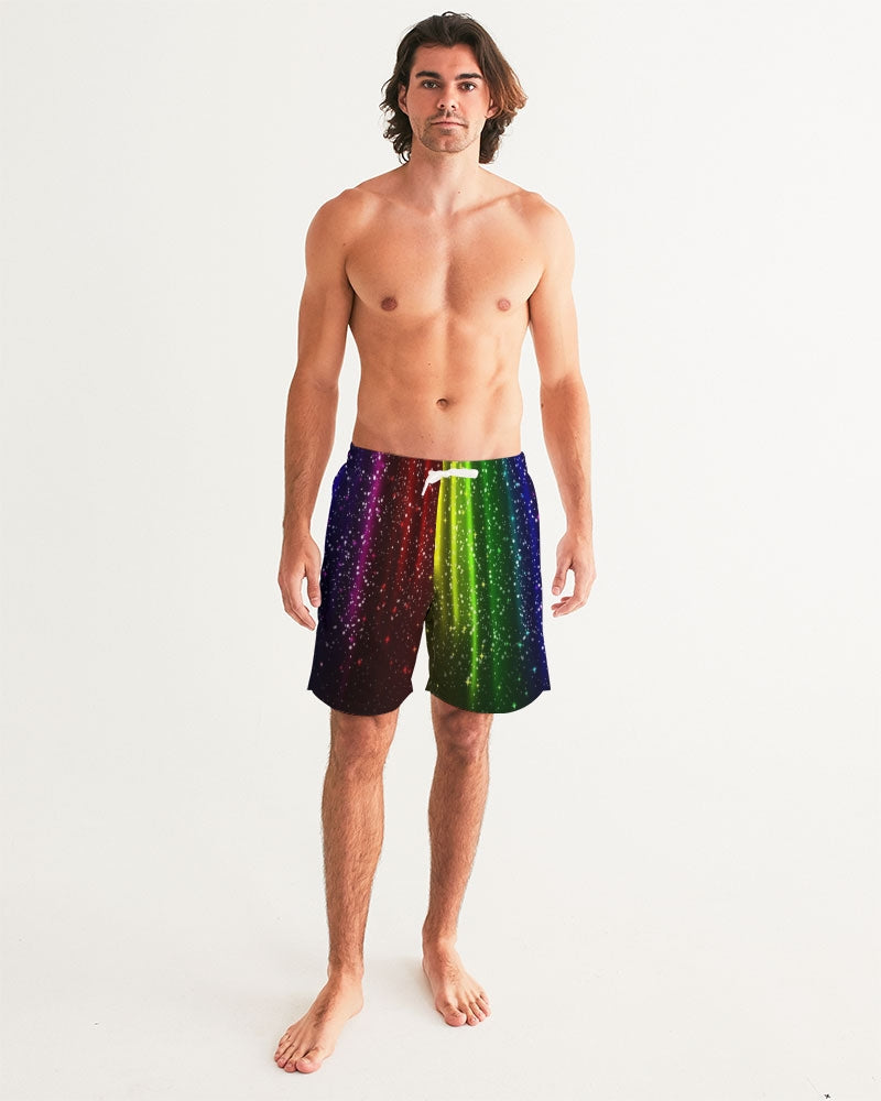 Rainbow Streak Coruscate Men's Swim Trunk