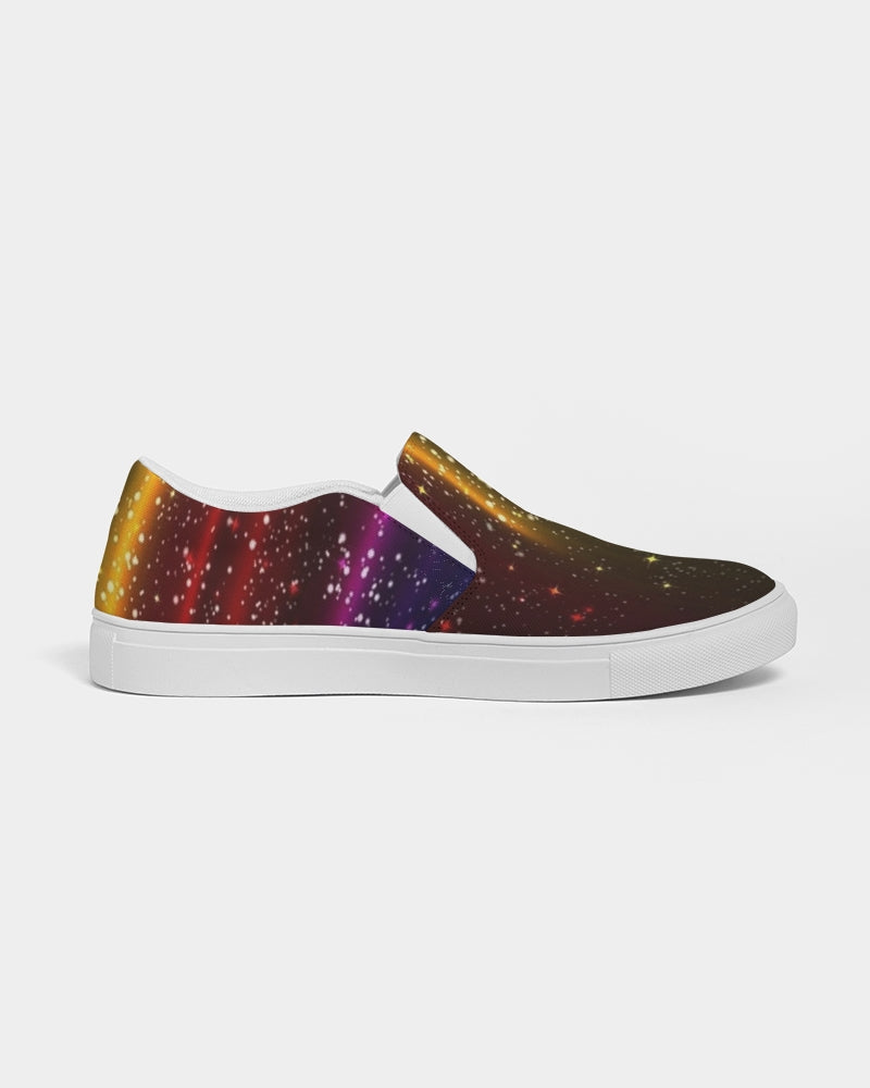 Rainbow Streak Coruscate Men's Slip-On Canvas Shoe