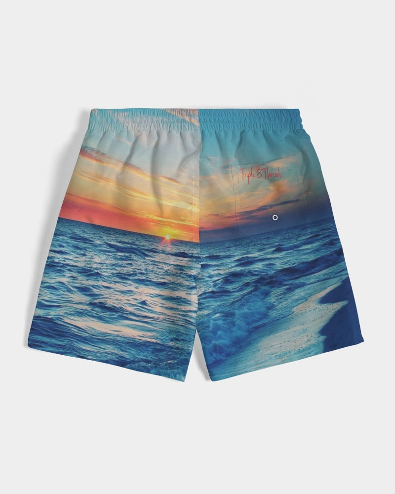 Beach Sunset - Blue Men's Swim Trunk