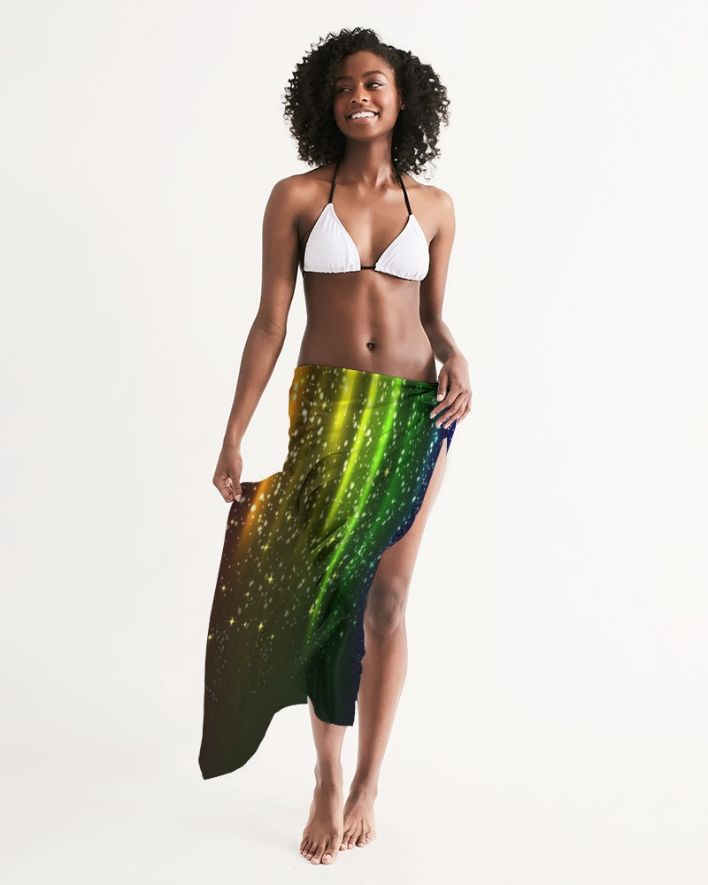 Rainbow Streak Coruscate Swim Cover Up