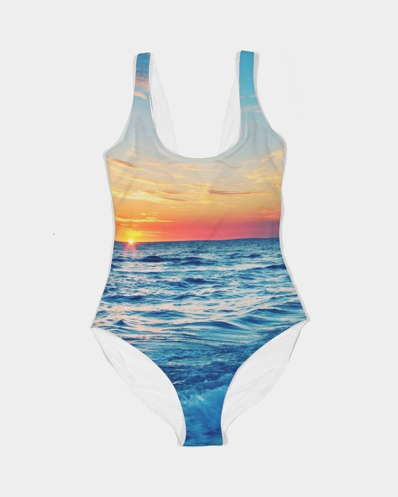 Beach Sunset - Blue Women's One-Piece Swimsuit