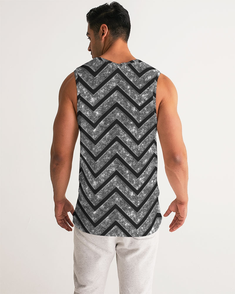 Silver n Black Coruscate Men's Sports Tank