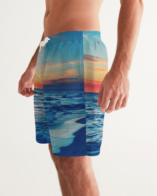 Beach Sunset - Blue Men's Swim Trunk