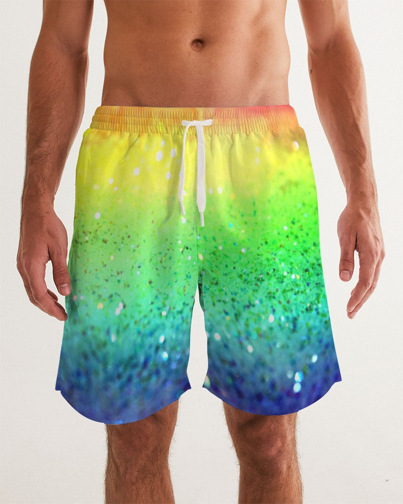 Rainbow Faded Coruscate Men's Swim Trunk