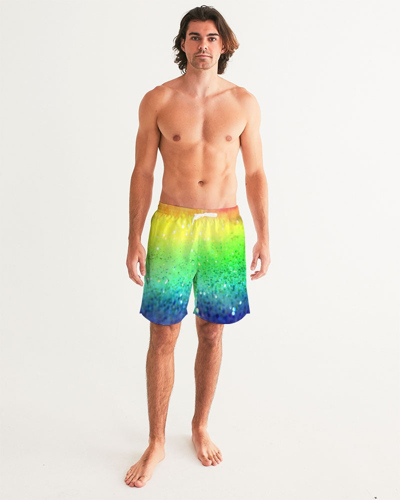 Rainbow Faded Coruscate Men's Swim Trunk