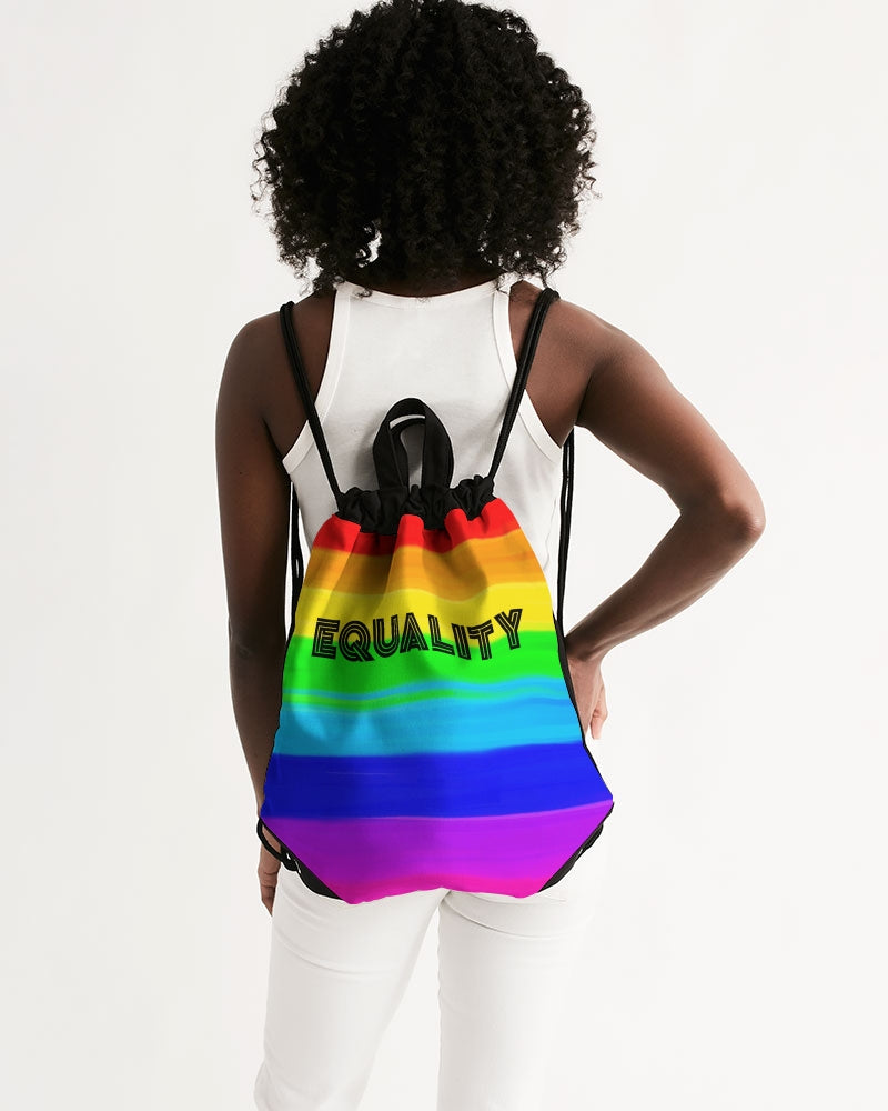 Pride 2022 EQUALITY Painted Rainbow Canvas Drawstring Bag