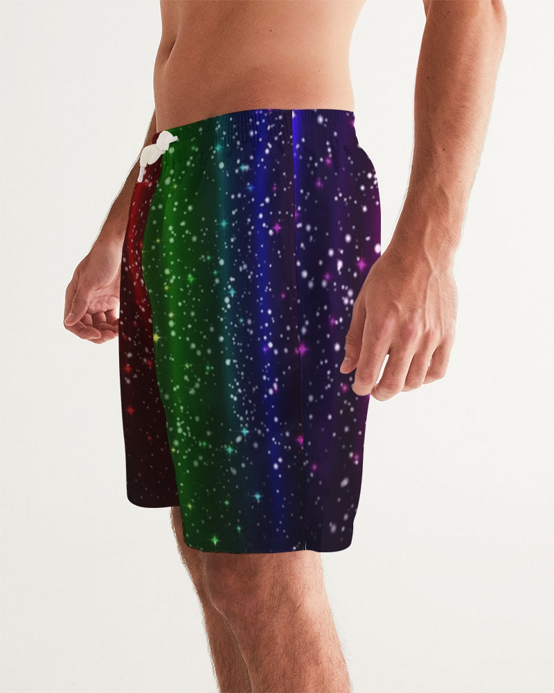 Rainbow Streak Coruscate Men's Swim Trunk