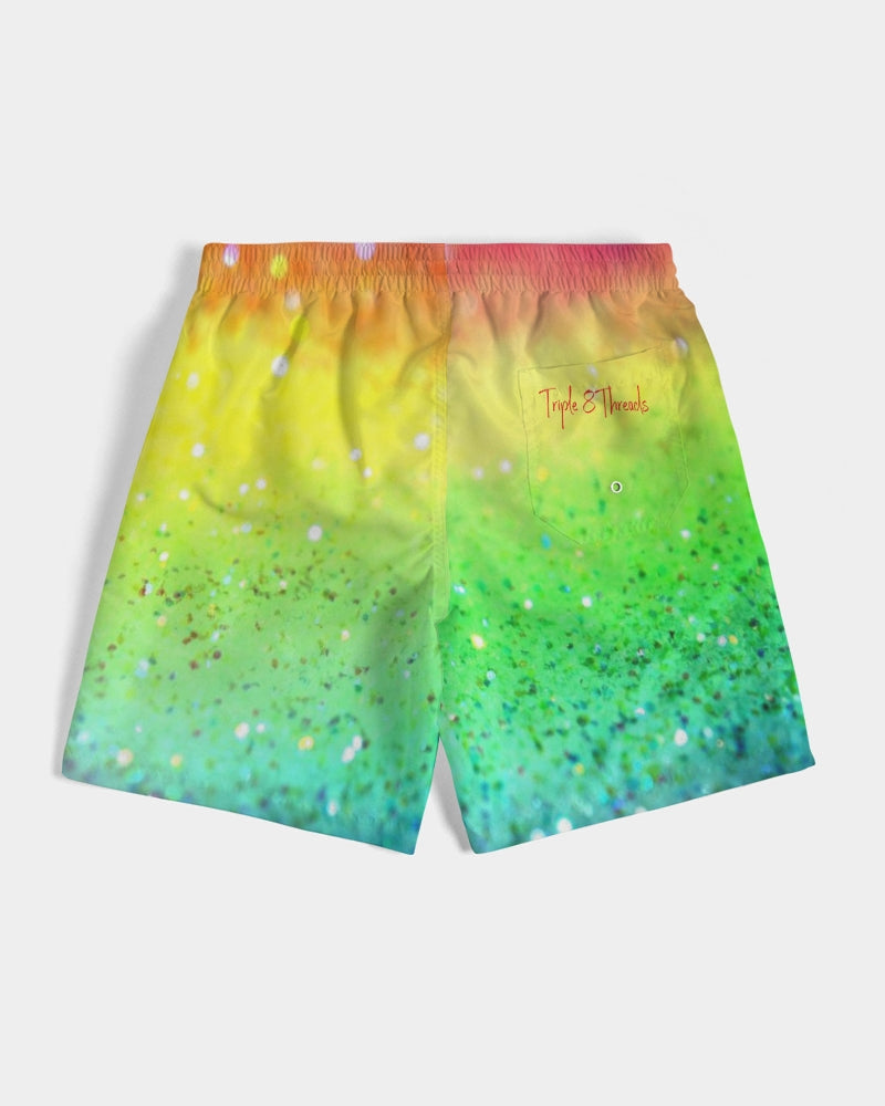 Rainbow Faded Coruscate Men's Swim Trunk