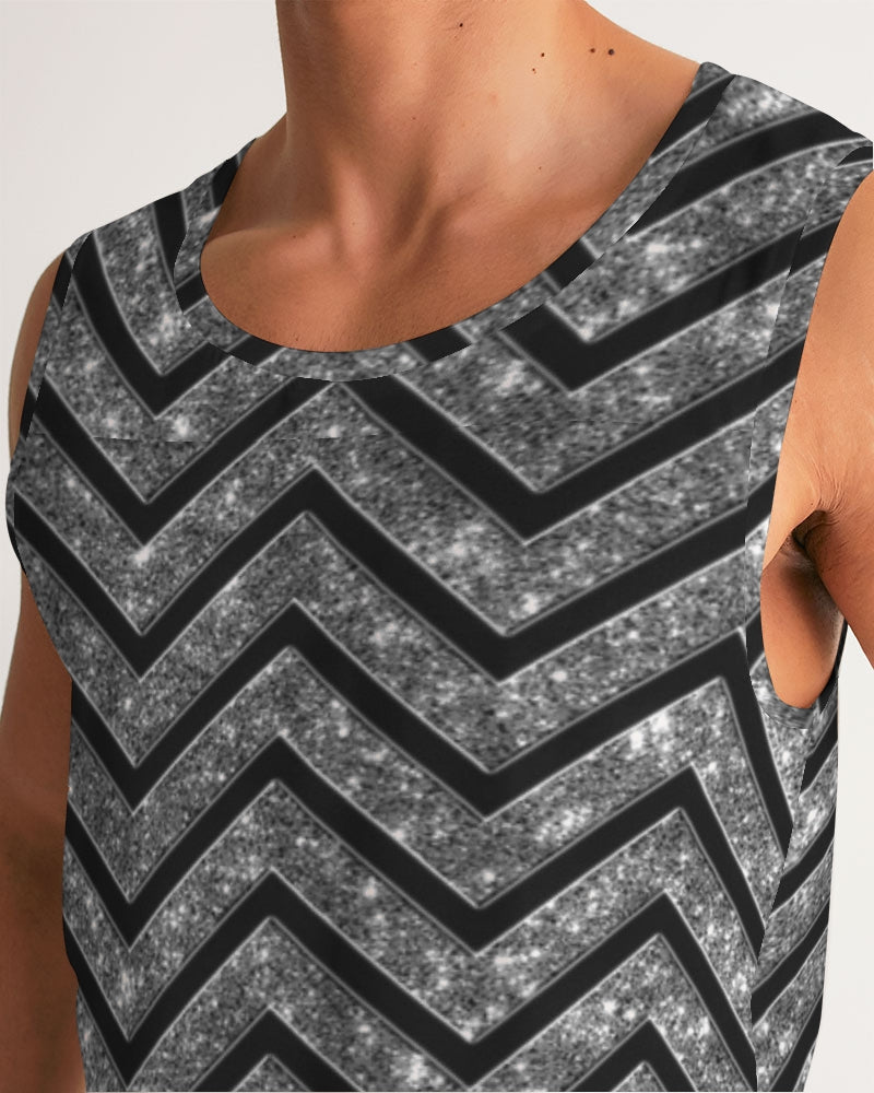 Silver n Black Coruscate Men's Sports Tank