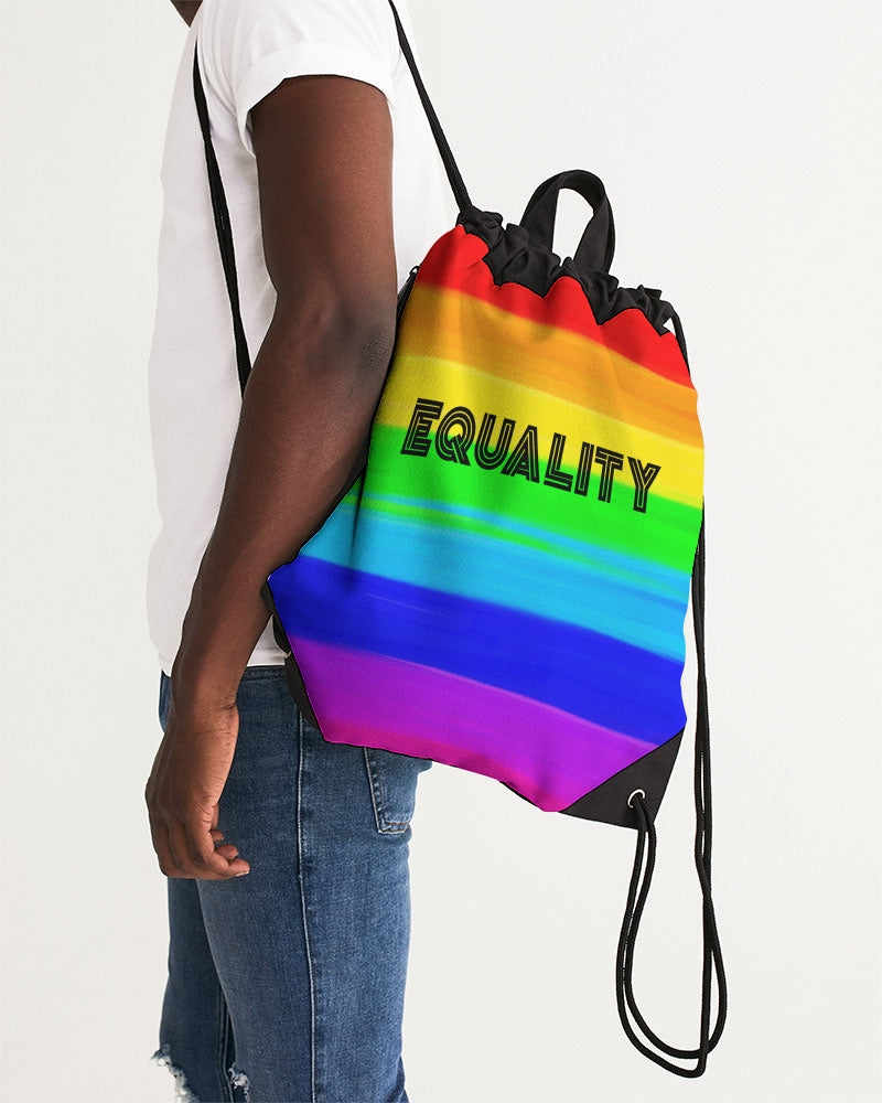 Pride 2022 EQUALITY Painted Rainbow Canvas Drawstring Bag