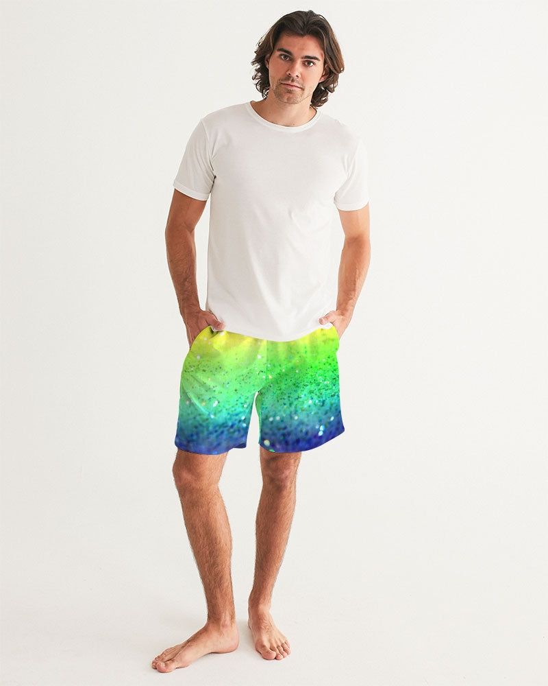 Rainbow Faded Coruscate Men's Swim Trunk