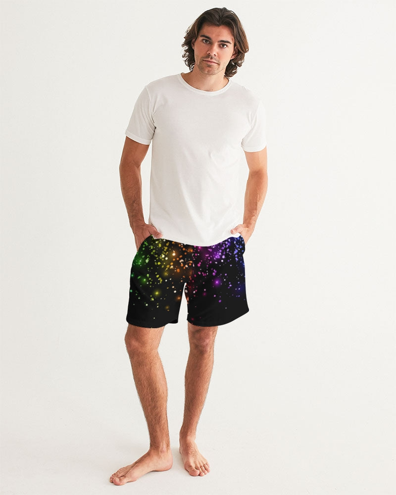 Black Rainbow Coruscate Men's Swim Trunk