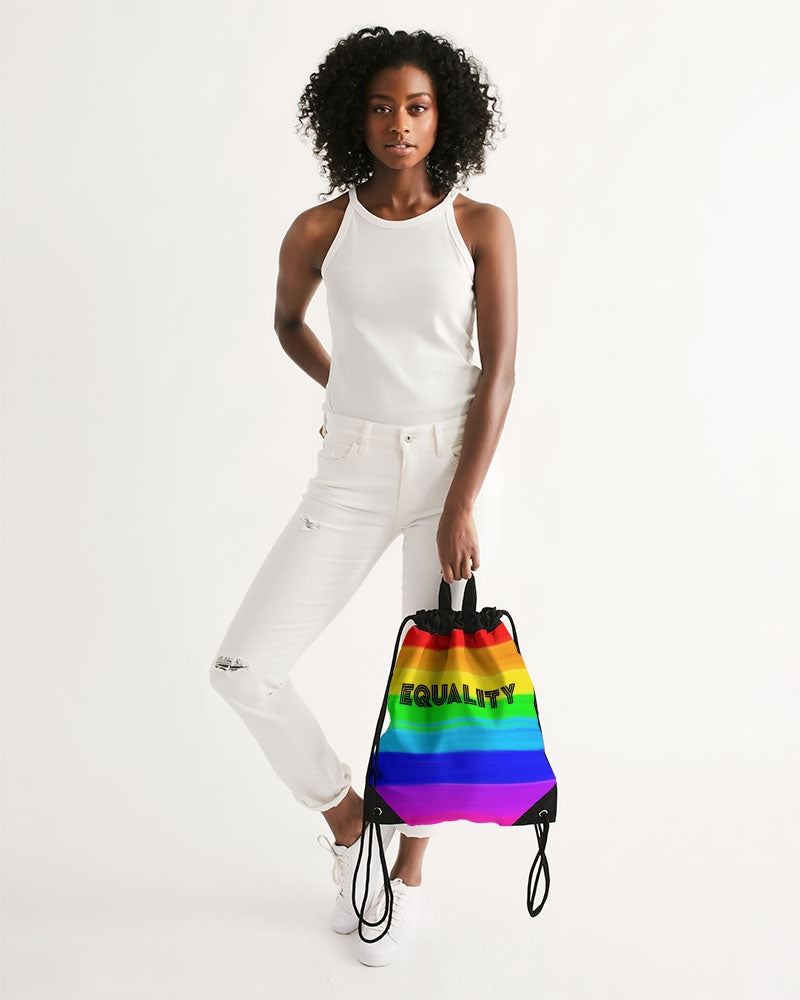 Pride 2022 EQUALITY Painted Rainbow Canvas Drawstring Bag