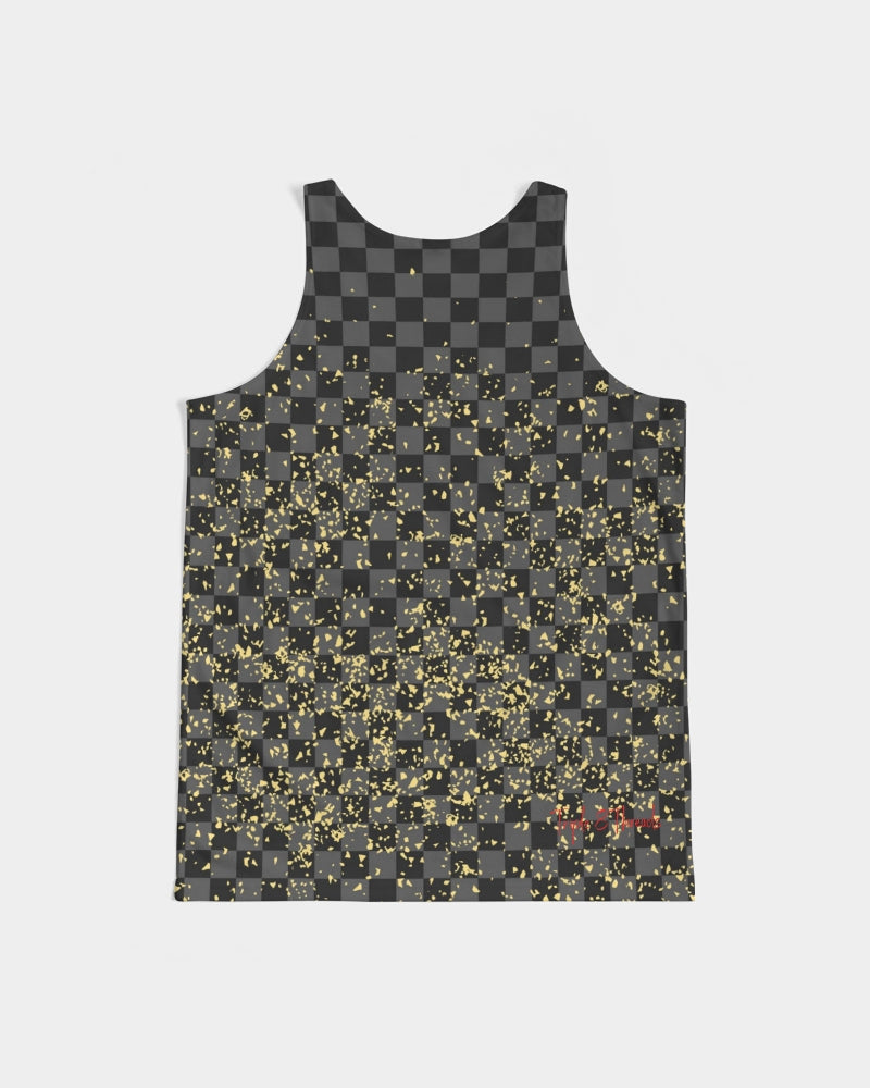 Check Blk n Gry - Gold Men's Tank