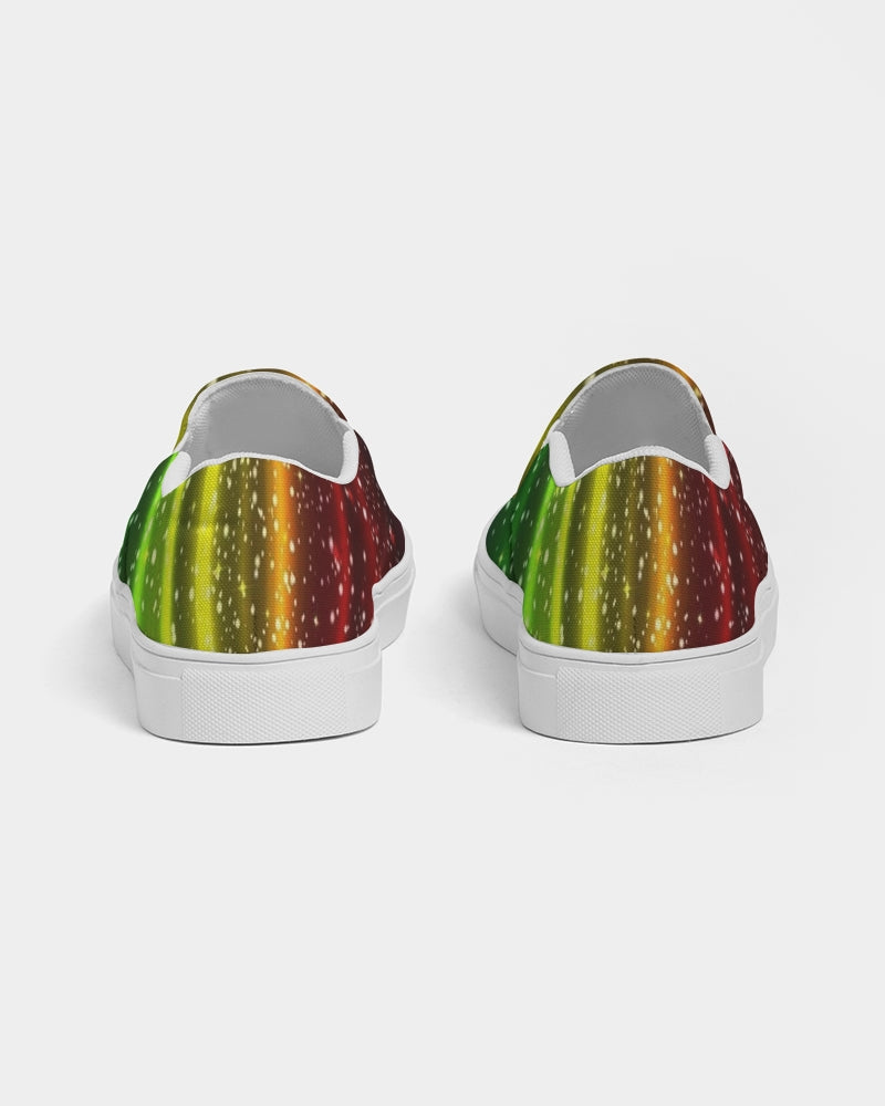 Rainbow Streak Coruscate Men's Slip-On Canvas Shoe