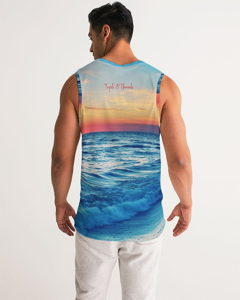 Beach Sunset - Blue Men's Sports Tank