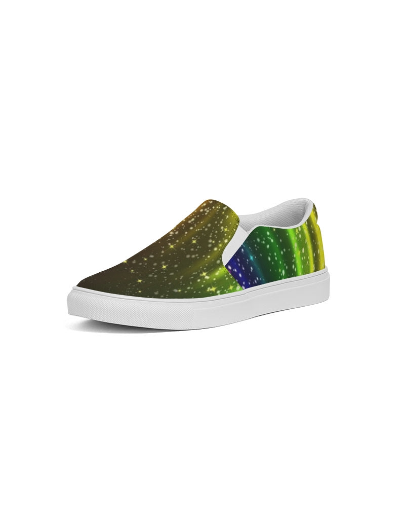 Rainbow Streak Coruscate Men's Slip-On Canvas Shoe